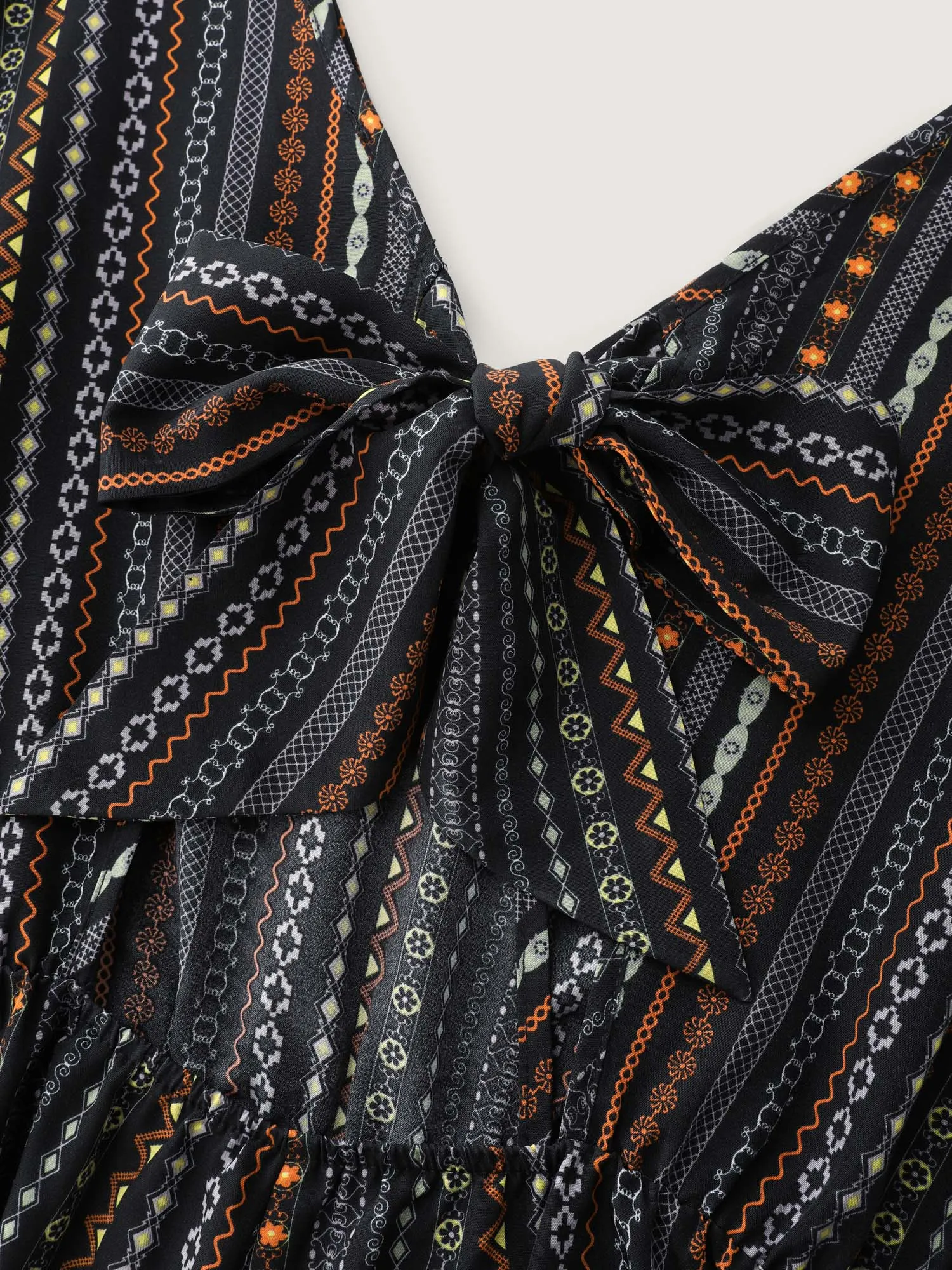 Colorful Stripes Back-Tie Cut-Out Romper sold by Bloomchic product image thumbnail 5