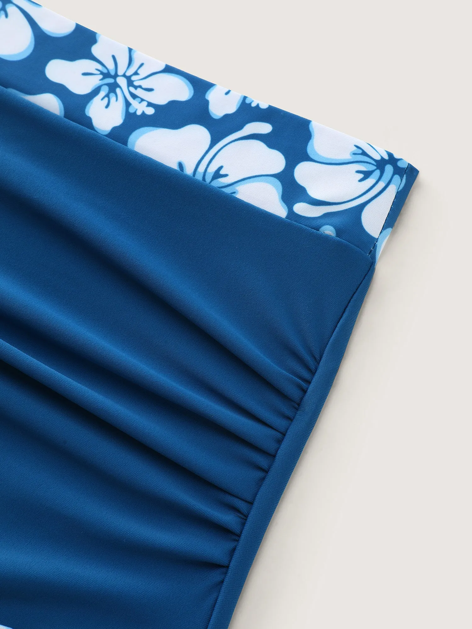 Tropical Floral Contrast High Waisted Swim Bottoms sold by Bloomchic product image thumbnail 5