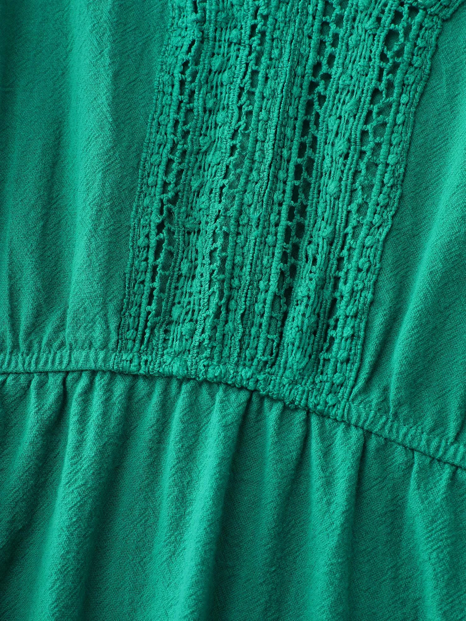 Pure Cotton Lace Trim V-Neck Mini Dress sold by Bloomchic product image thumbnail 5