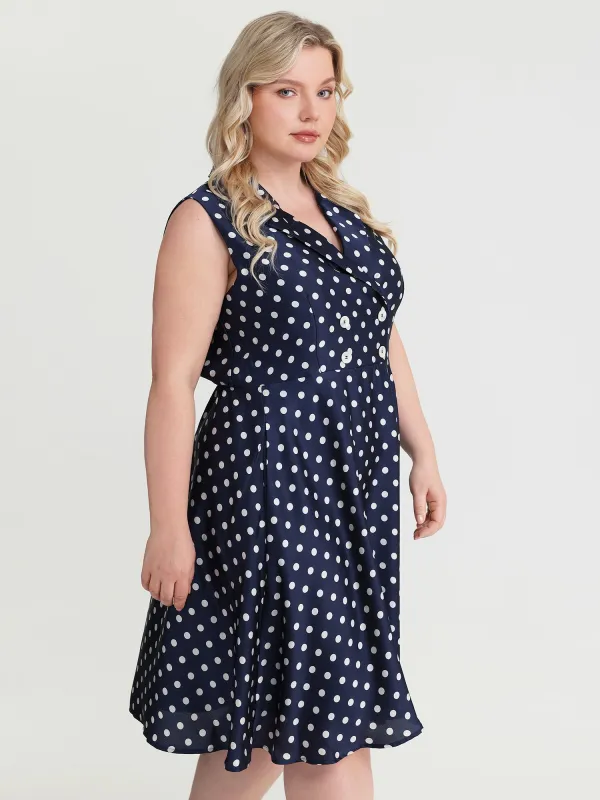 Retro Polka Dots Fit And Flare Mini Dress made by Bloomchic