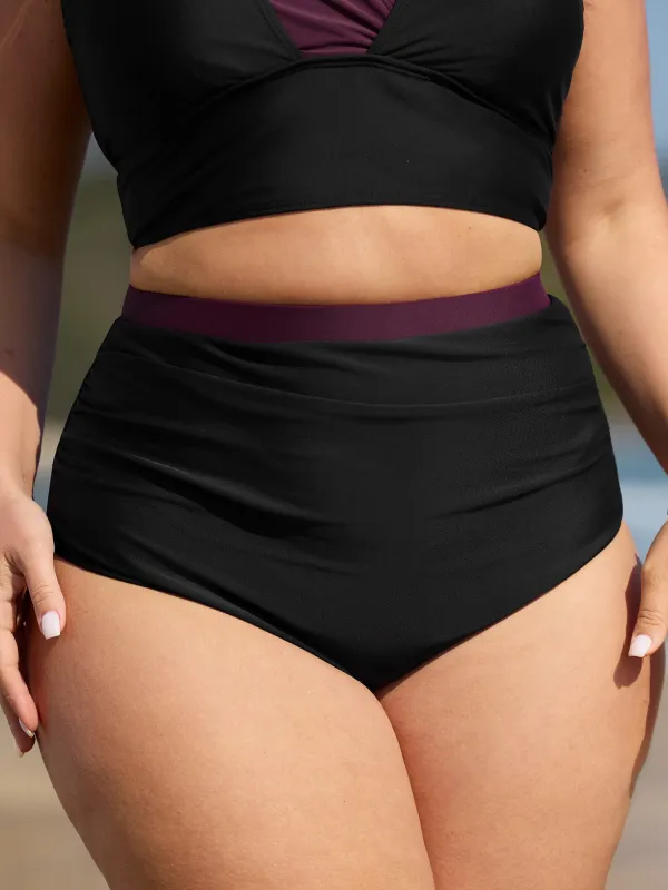 Tummy-Control High-Waisted Swim Bottoms made by Bloomchic