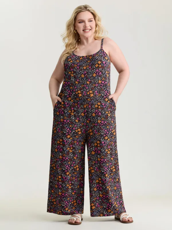 Supersoft Vibrant Floral Print Stretchy Jumpsuit made by Bloomchic