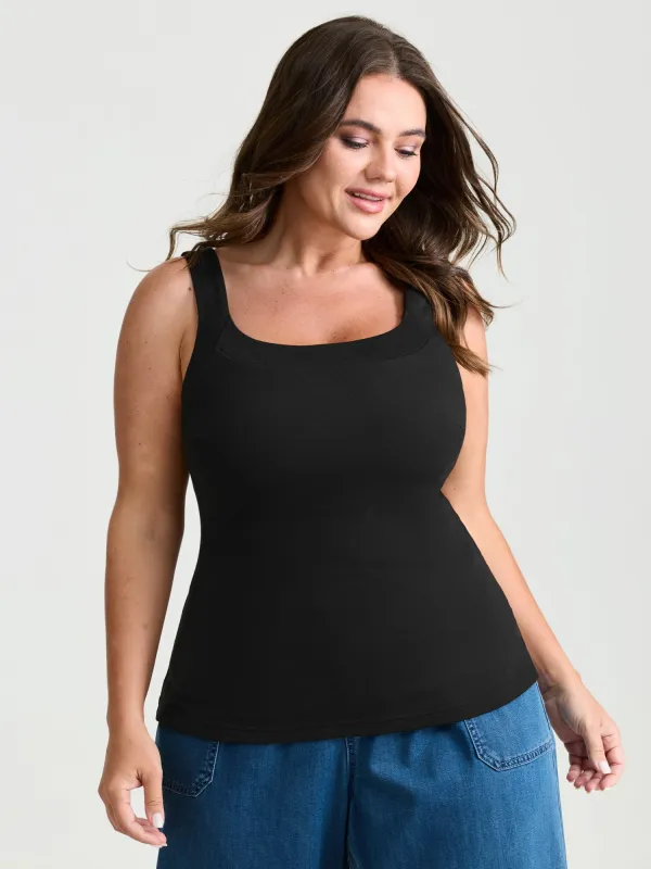 Supersoft Supportive Bra Fitted Plain Tank Top made by Bloomchic