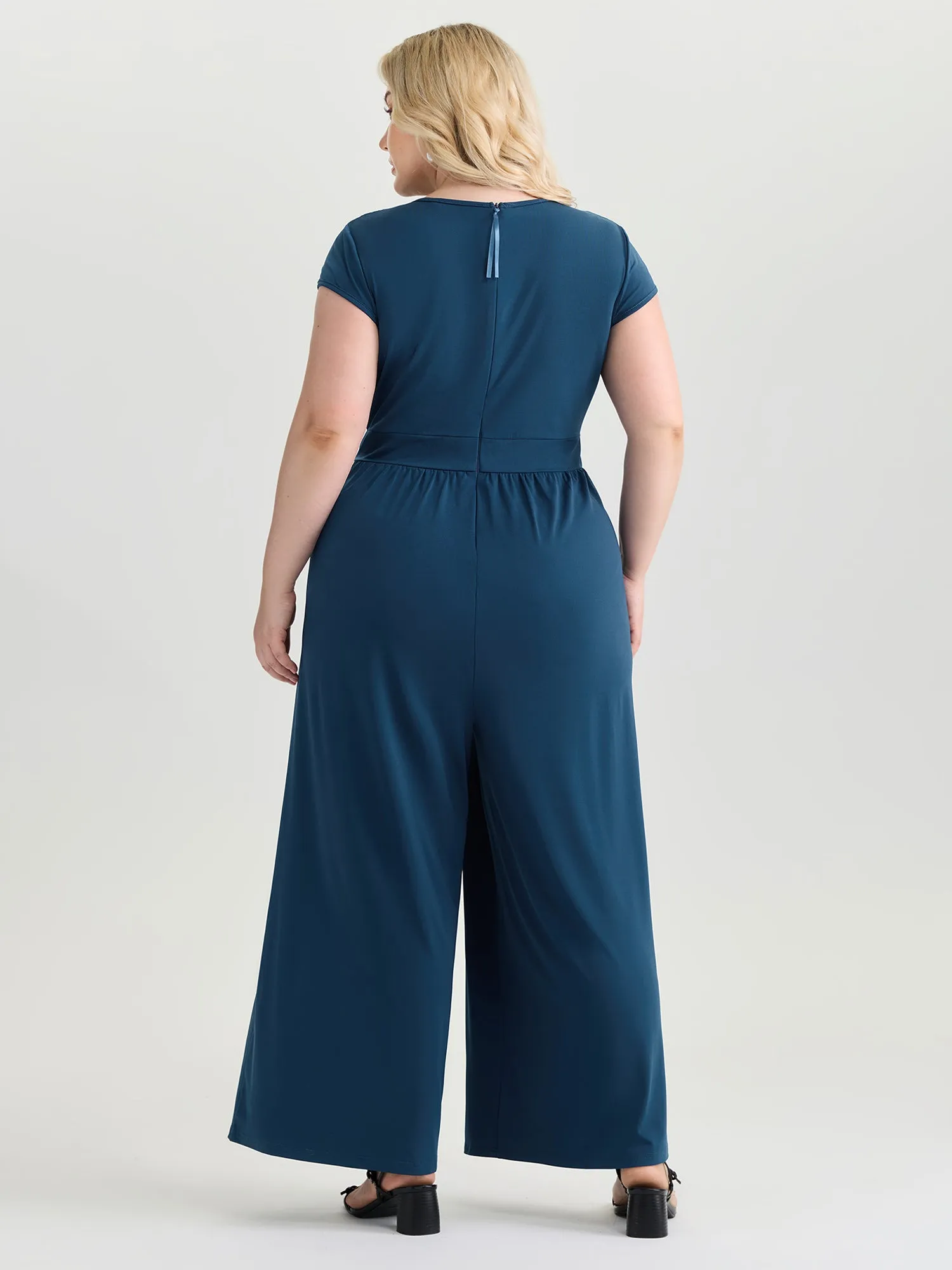 Minimalist Overlap Plain Jumpsuit sold by Bloomchic product image thumbnail 4