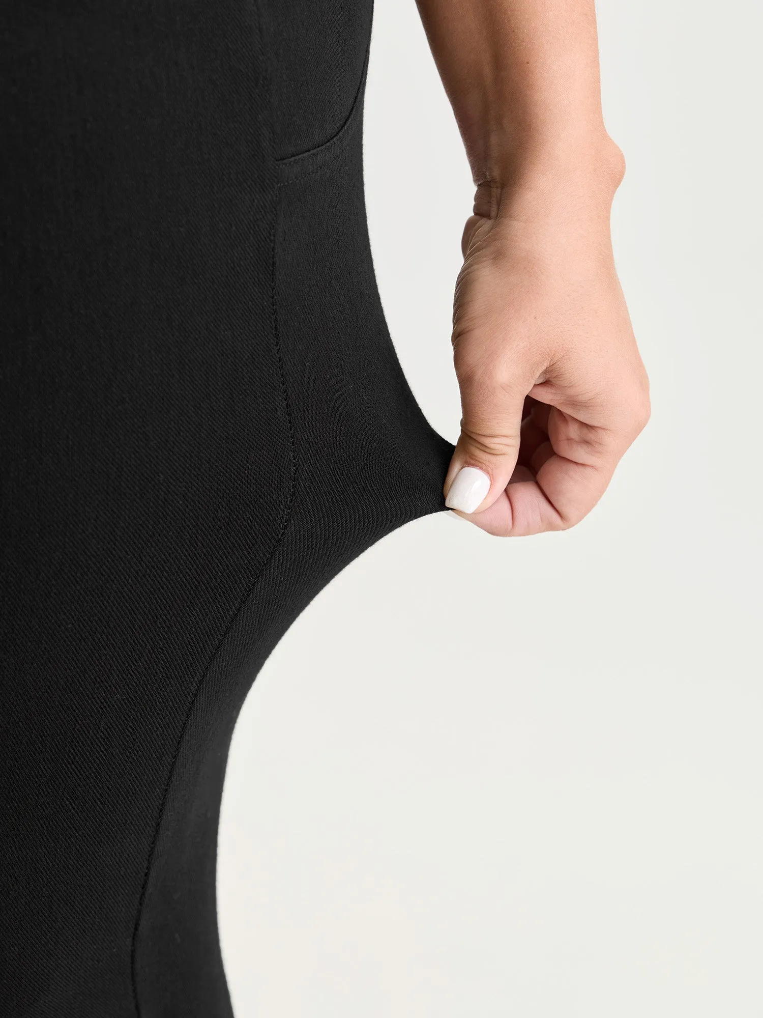 Stretchy Skinny-Fit Overlap Waist Jeans sold by Bloomchic product image thumbnail 5