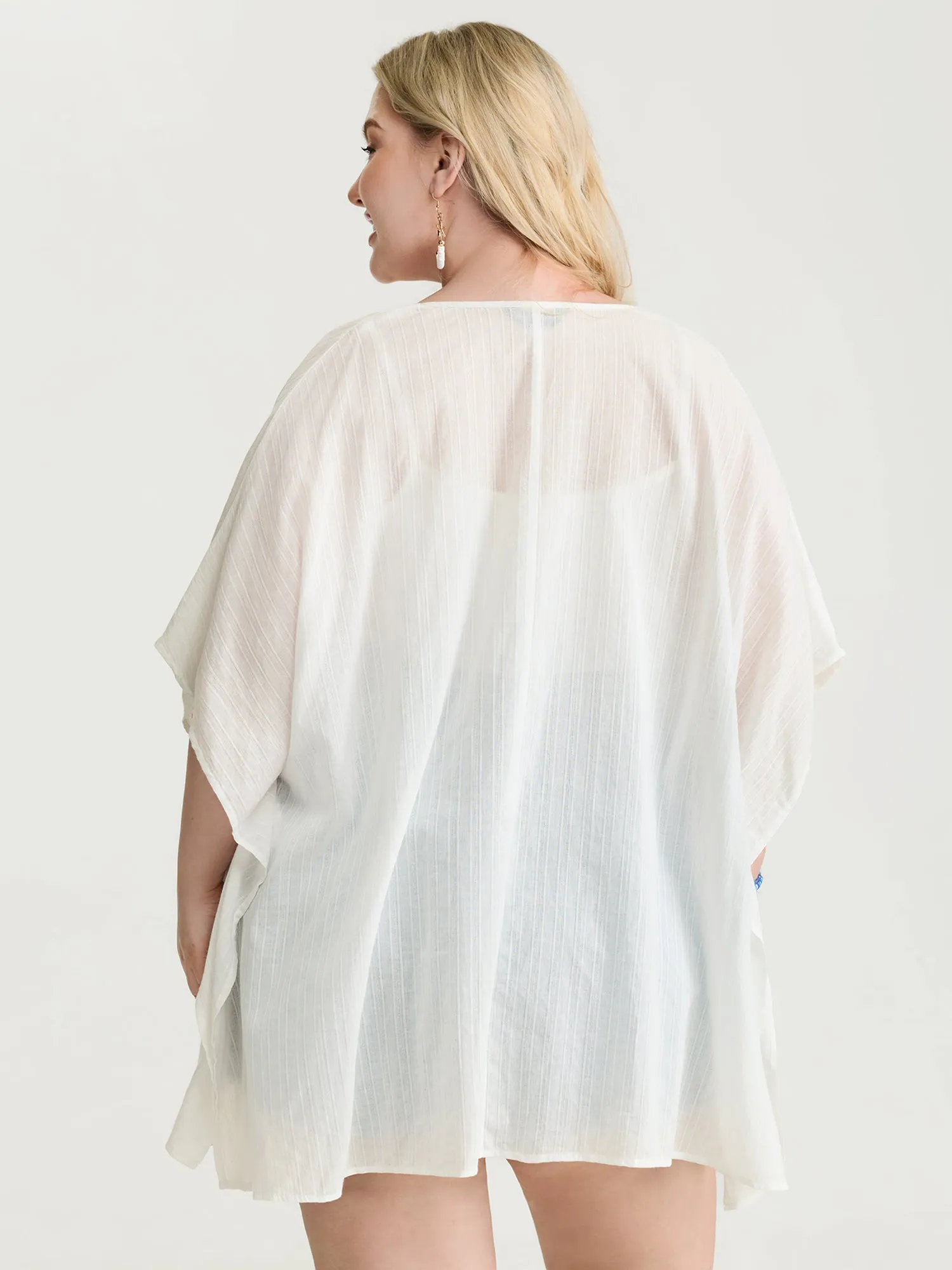 Pure Cotton Tassels Sheer Kimono sold by Bloomchic product image thumbnail 4