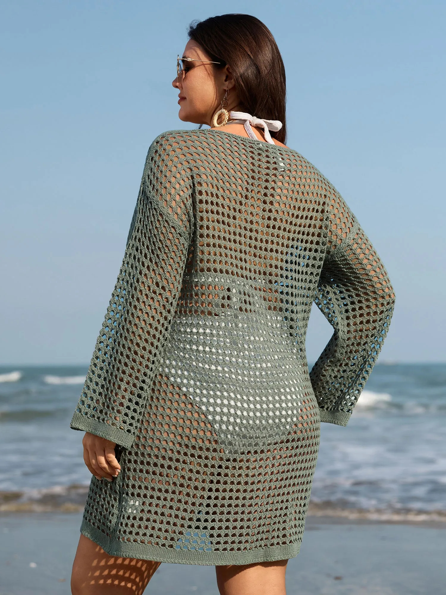 Tissue Textured Crochet Swim Cover-Up sold by Bloomchic product image thumbnail 4