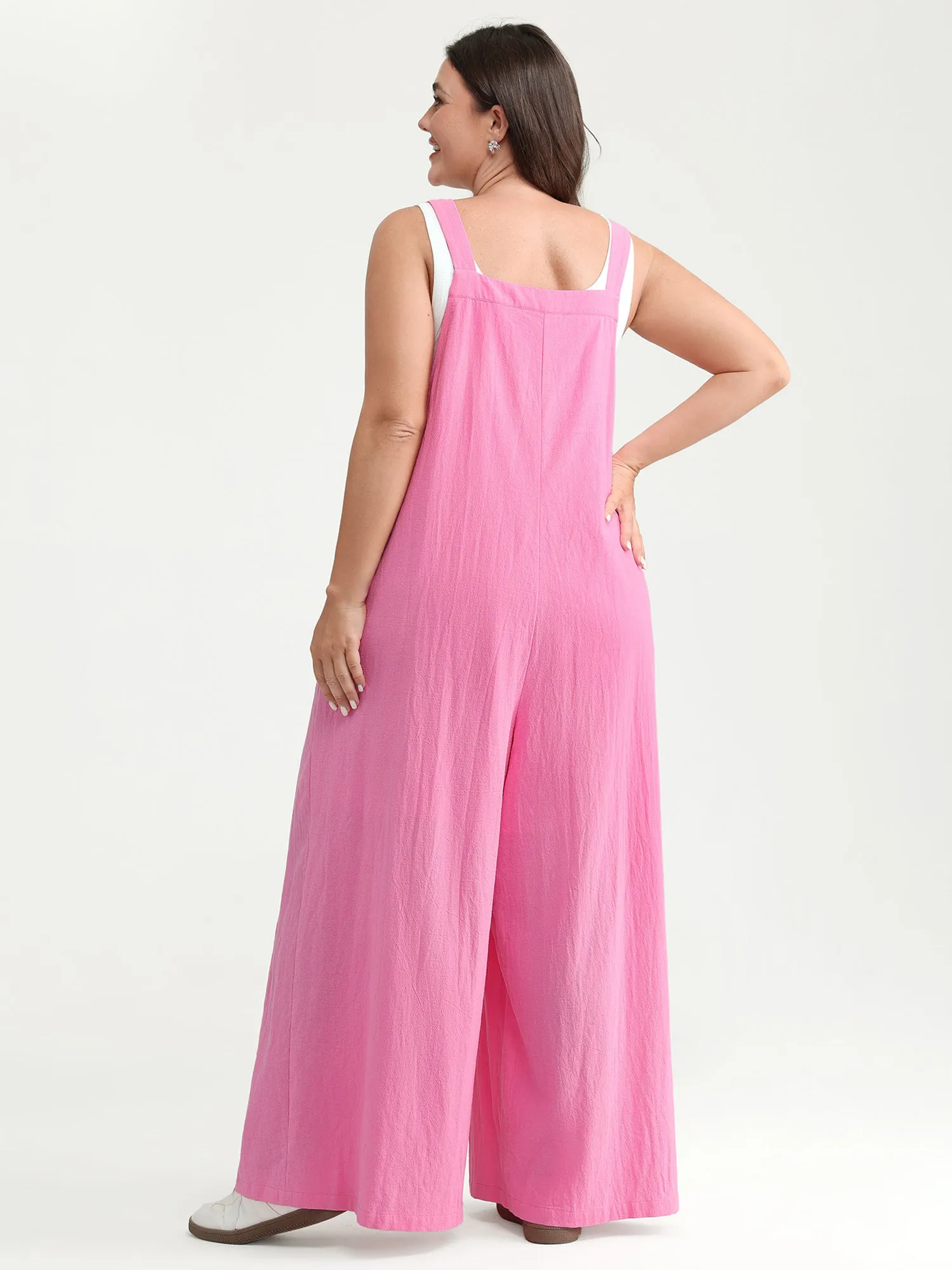 Pure Cotton Plain Adjustable Overall Jumpsuit sold by Bloomchic product image thumbnail 4