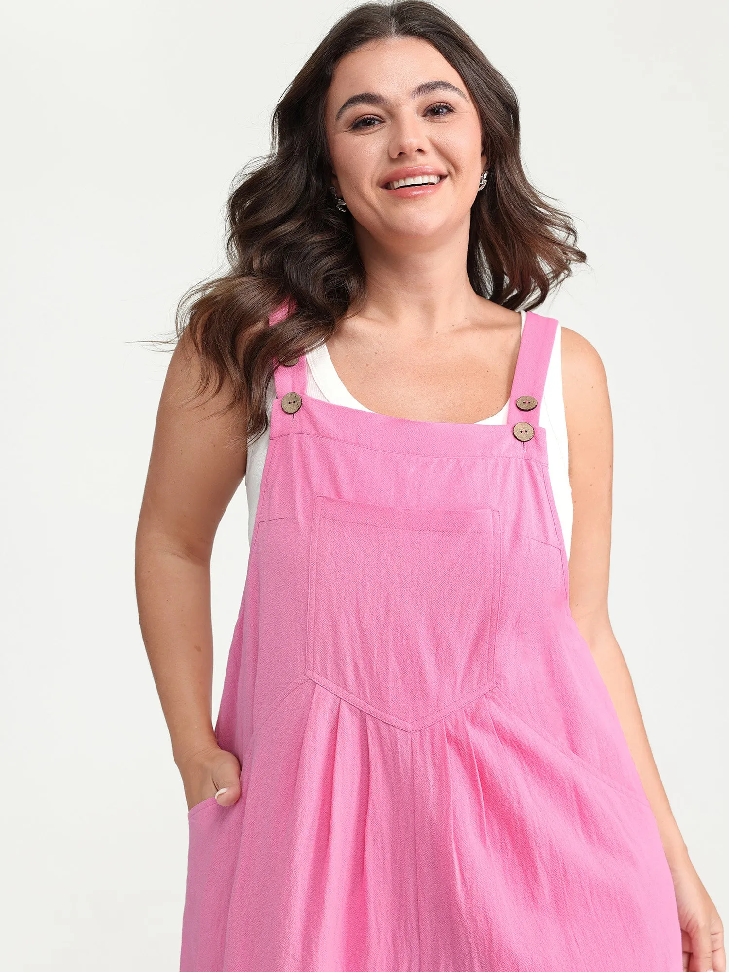 Pure Cotton Plain Adjustable Overall Jumpsuit sold by Bloomchic product image thumbnail 2