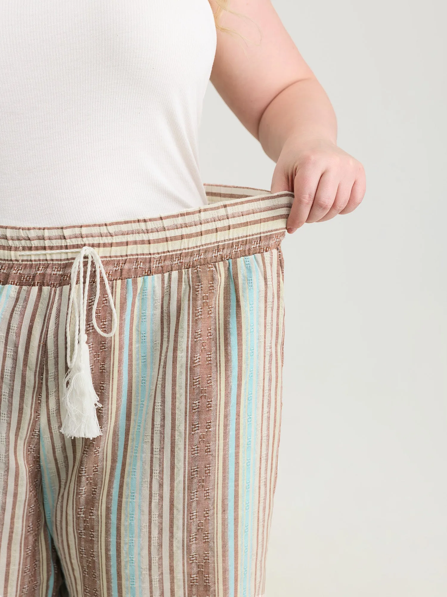 Striped Drawstring Tassels Wide Leg Pants sold by Bloomchic product image thumbnail 4