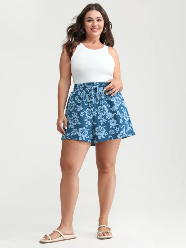 Pure Cotton Beach Floral Print Shorts made by Bloomchic