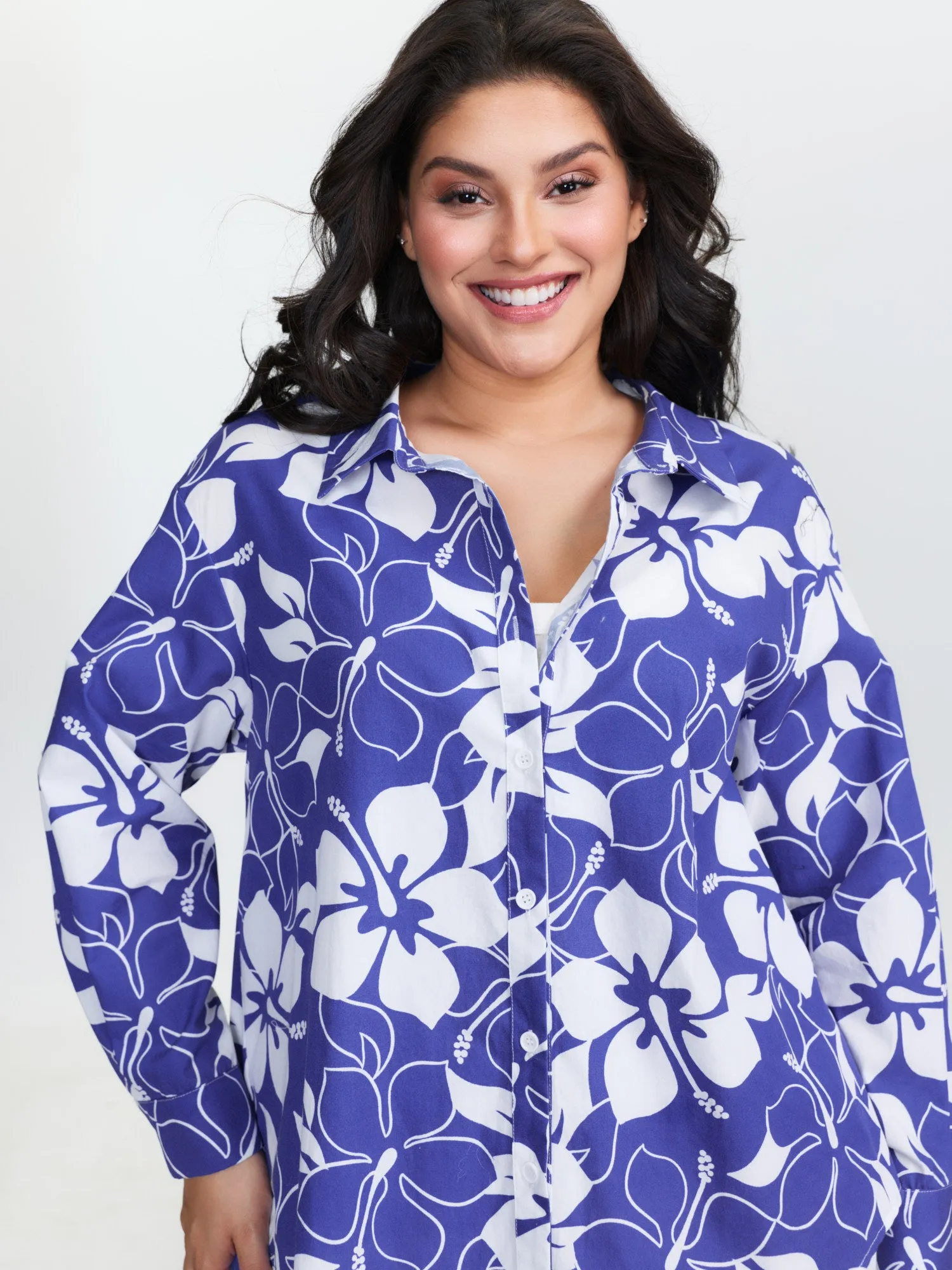 Pure Cotton Large Floral Print Shirt sold by Bloomchic product image thumbnail 2