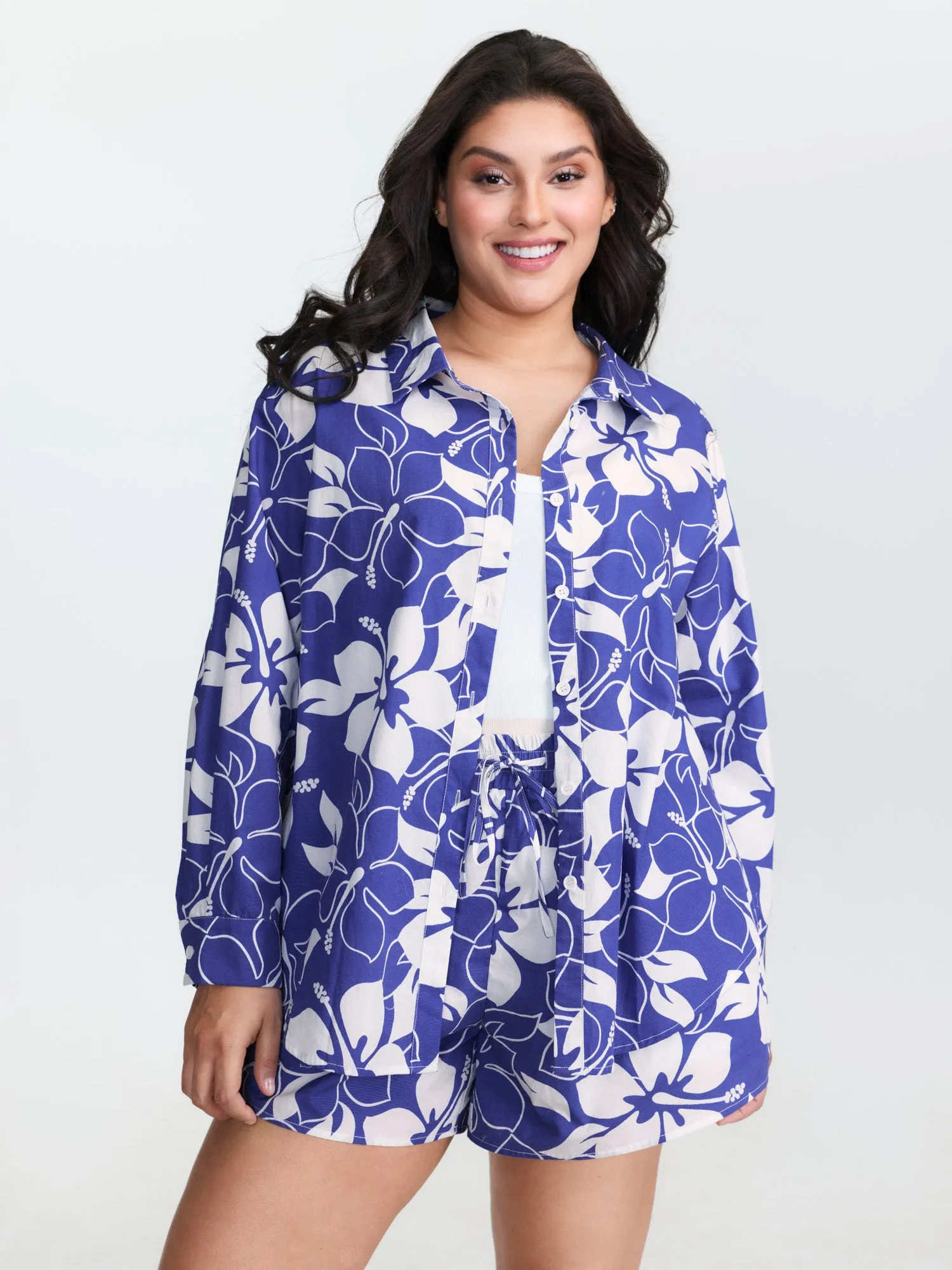 Pure Cotton Large Floral Print Shirt sold by Bloomchic