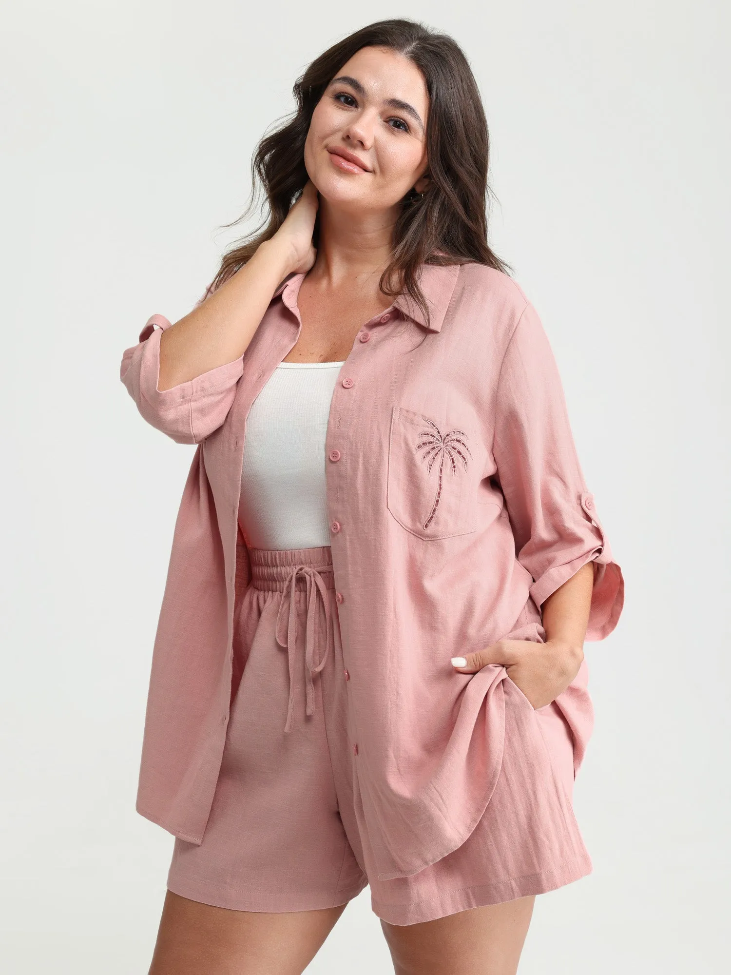 Tropical Embroidered Button-Down Shirt sold by Bloomchic product image thumbnail 2