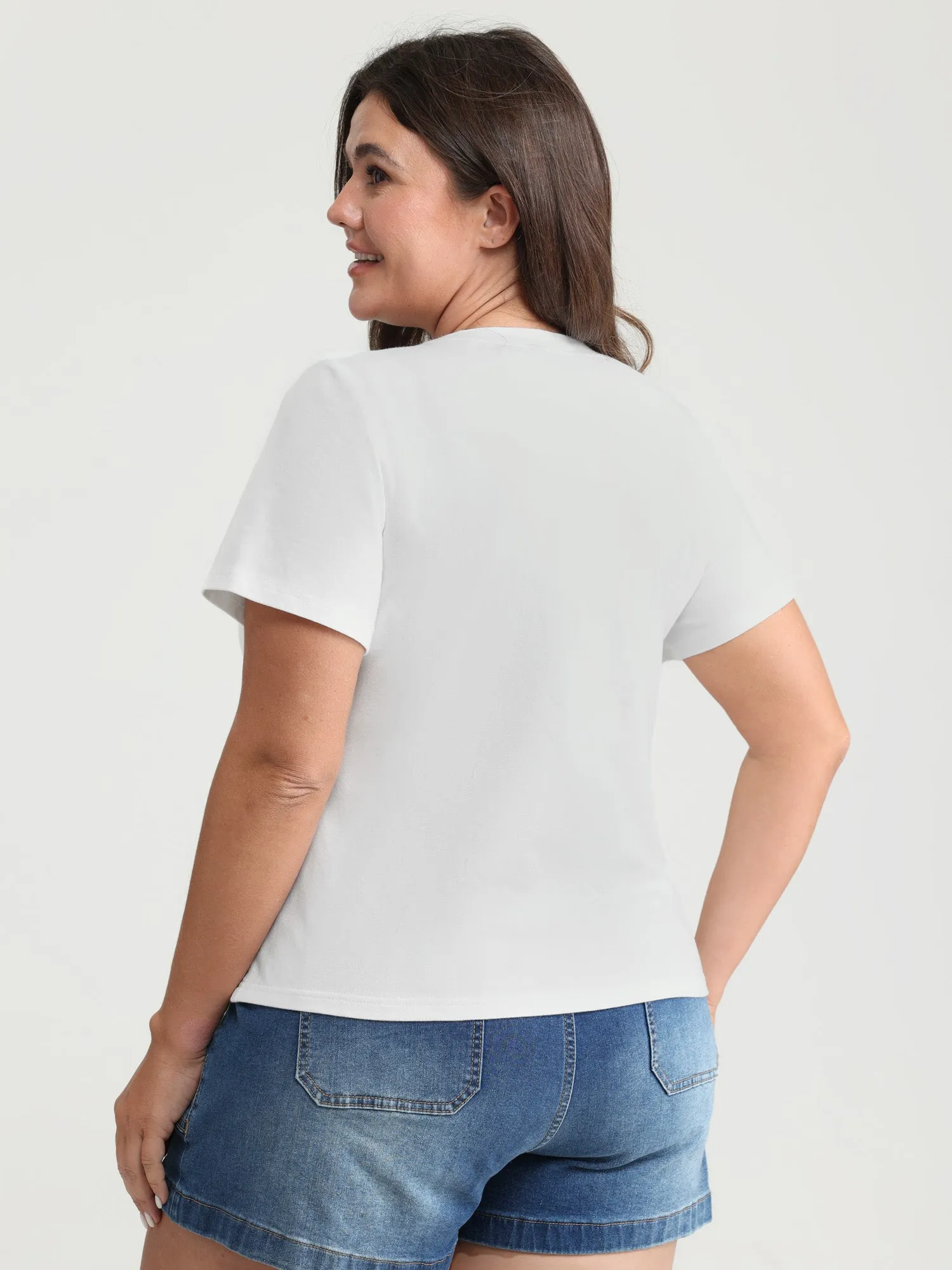 Cotton Bright Floral Print Crew Neckline T-Shirt sold by Bloomchic product image thumbnail 4