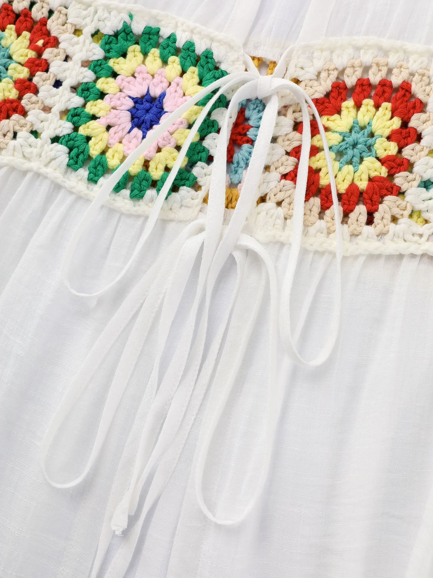 Colorful Crochet Floral Waist-Defining Swim Cover-Up sold by Bloomchic product image thumbnail 5