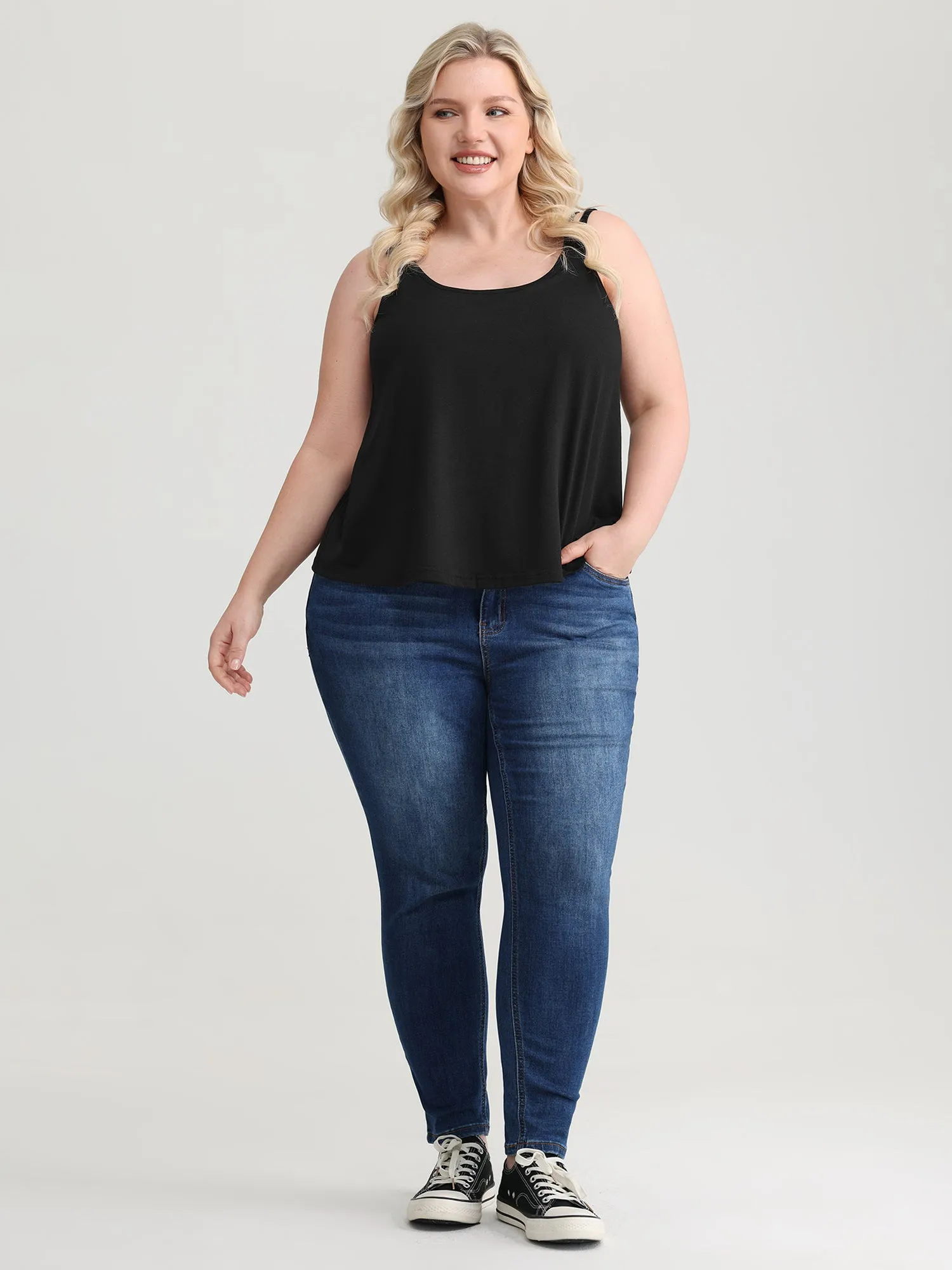 Stretchy Supportive In-Built Bra Tank Top sold by Bloomchic product image thumbnail 3