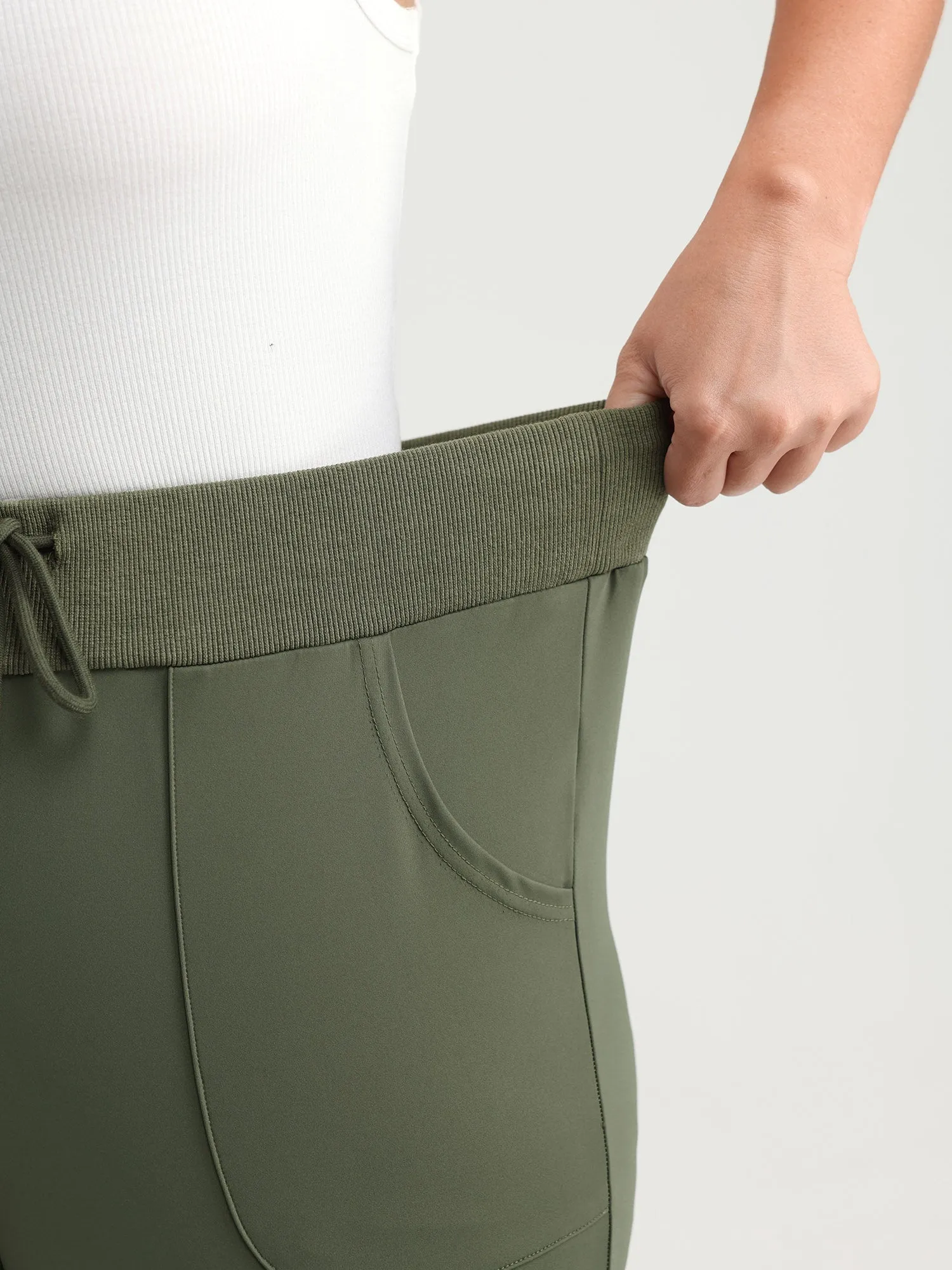 Drawstring Stretchy Skinny-Fit Leggings sold by Bloomchic product image thumbnail 4