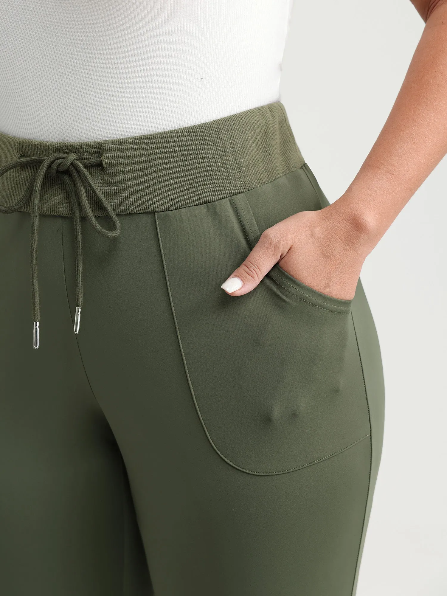 Drawstring Stretchy Skinny-Fit Leggings sold by Bloomchic product image thumbnail 3