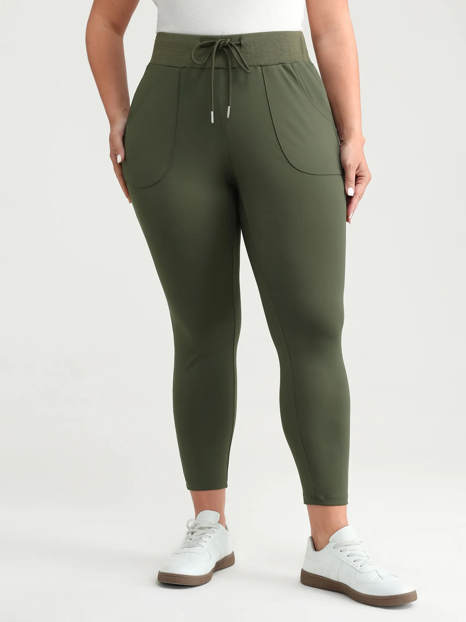 Drawstring Stretchy Skinny-Fit Leggings sold by Bloomchic product image thumbnail 2