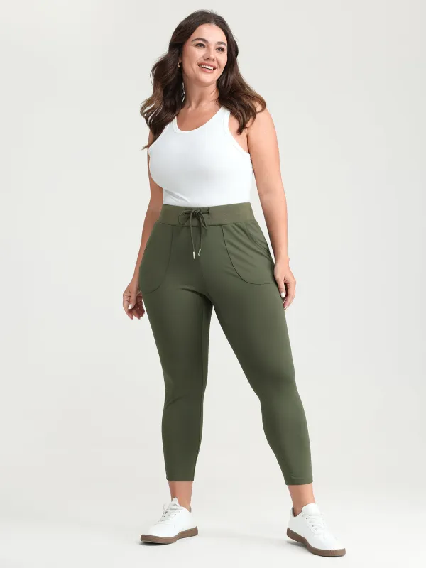 Drawstring Stretchy Skinny-Fit Leggings made by Bloomchic