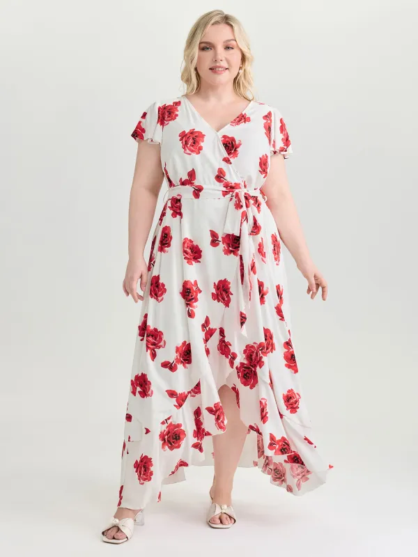 Romantic Times Floral Ruffled Hem Maxi Dress made by Bloomchic
