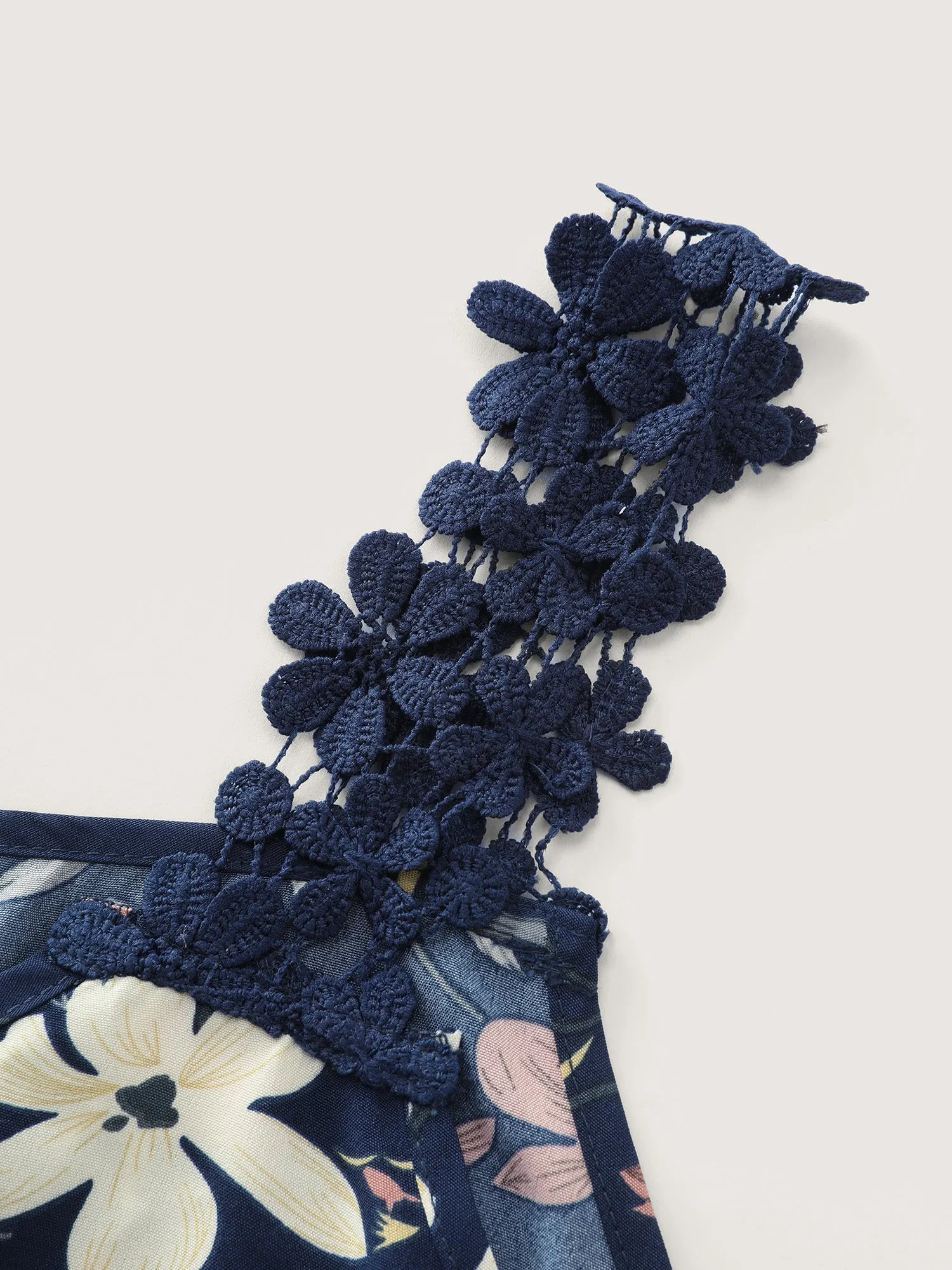 Floral Patchwork Lace Straps Tank Top sold by Bloomchic product image thumbnail 5