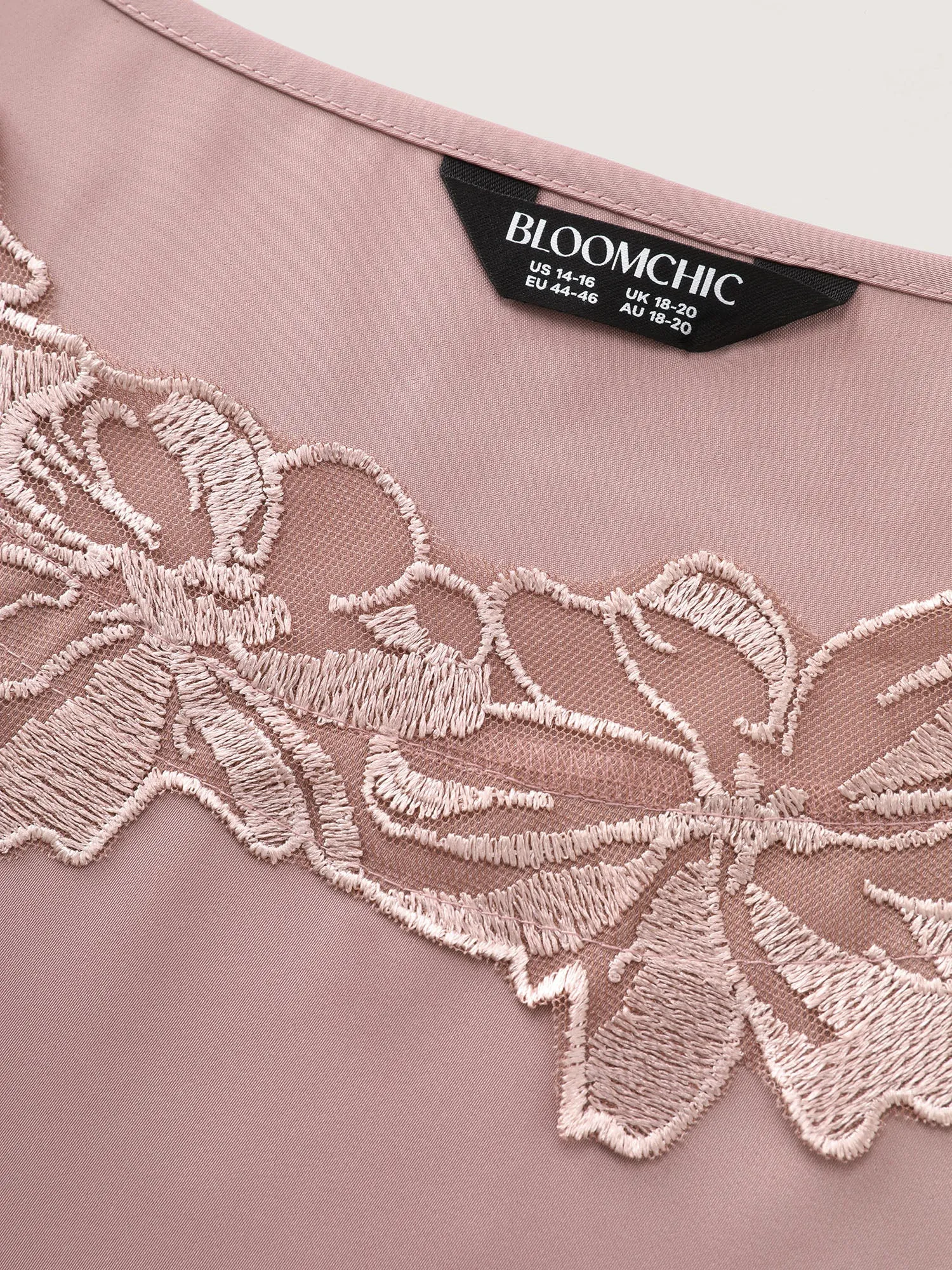 Romantic Satin Lace Neckline Blouse sold by Bloomchic product image thumbnail 5