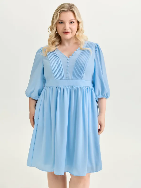 Adjustable Bodice Toothpick Pleat Mini Dress made by Bloomchic