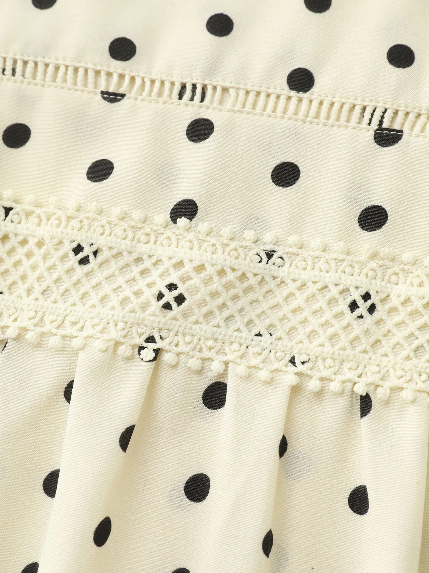 Polka Dot Elegance Lace Trim Blouse sold by Bloomchic product image thumbnail 5