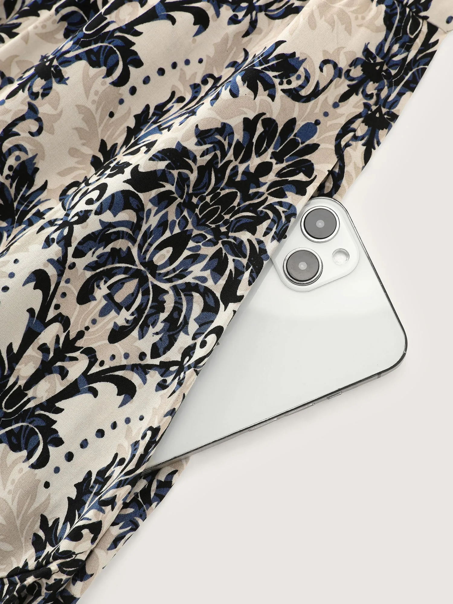 Ornate Print Cold-Shoulder Maxi Dress sold by Bloomchic product image thumbnail 5