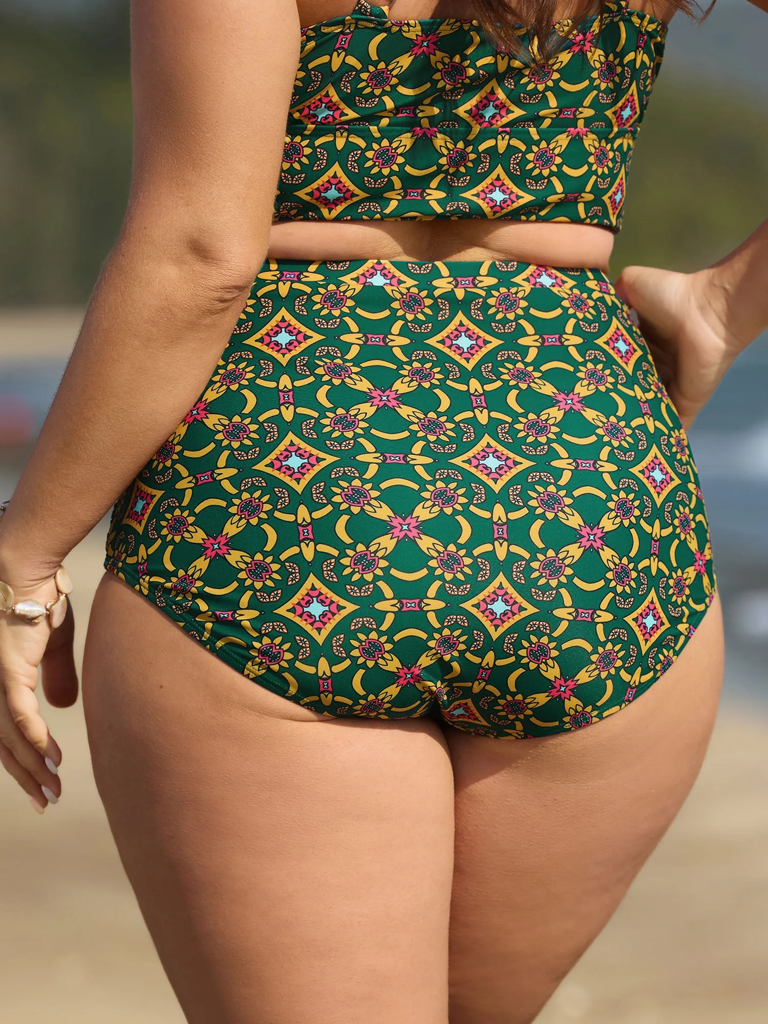 Geometric Ruched Tummy-Control Swim Bottoms sold by Bloomchic product image thumbnail 4