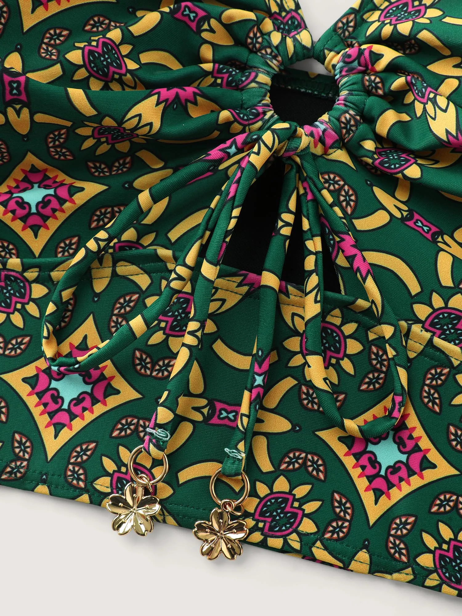 Adjustable Geometric Cut-Out Print Swim Top sold by Bloomchic product image thumbnail 5