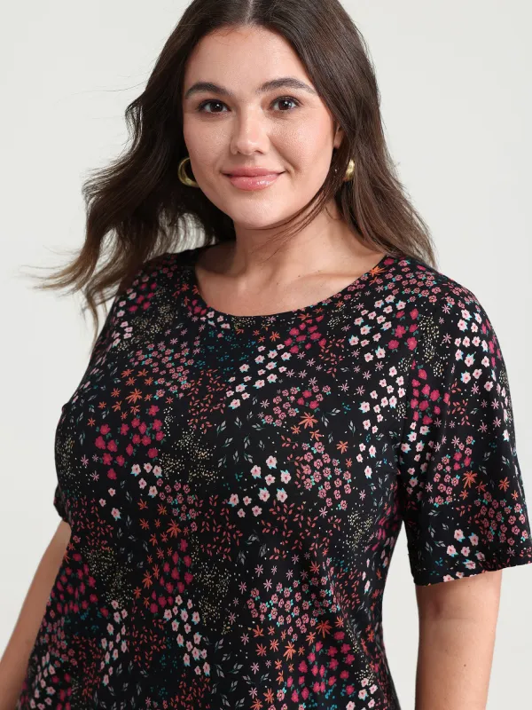 Pure Cotton Dense Floral Print T-Shirt made by Bloomchic