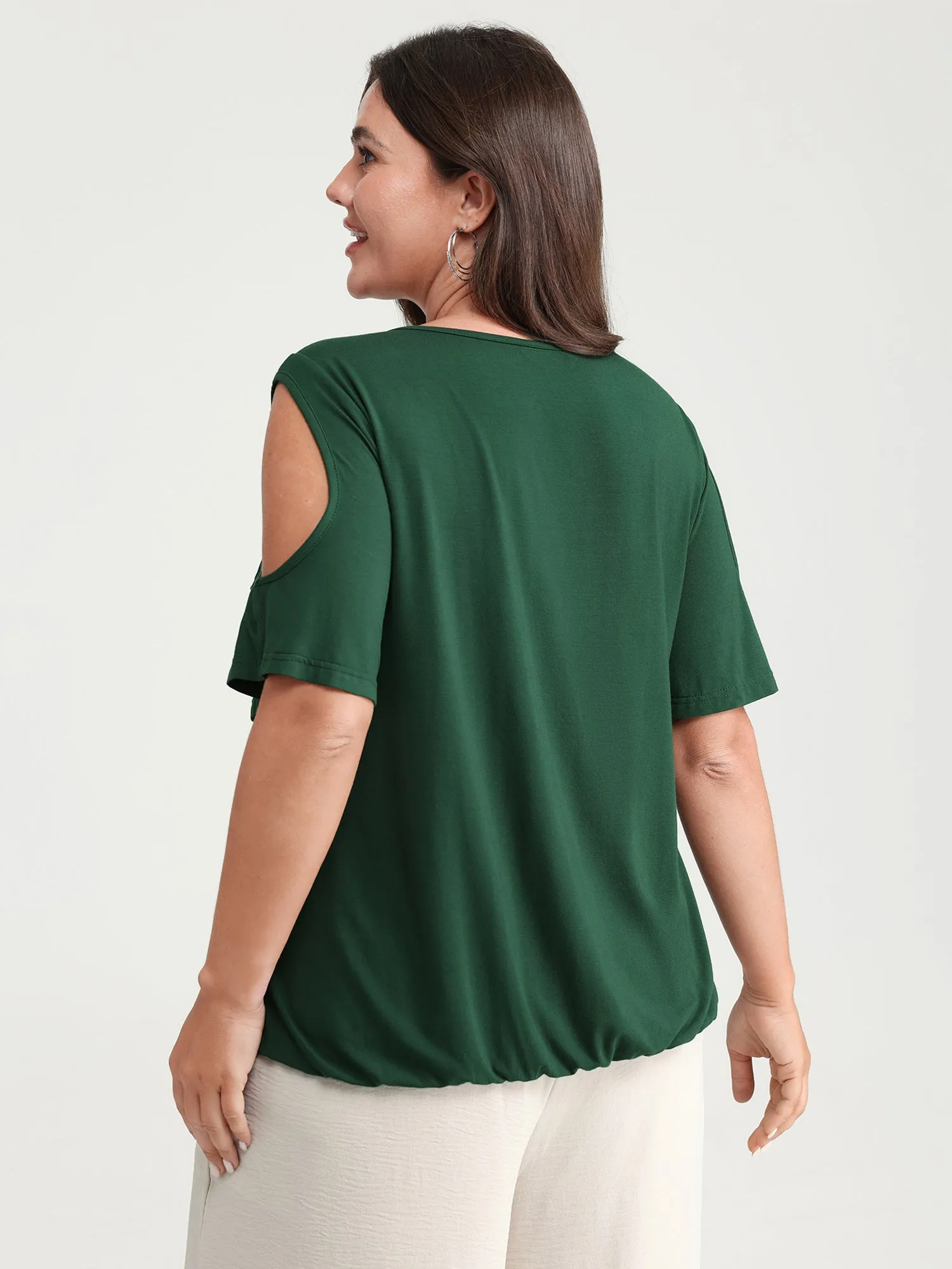 Supersoft Cold-Shoulder Knit Flowy Top sold by Bloomchic product image thumbnail 4