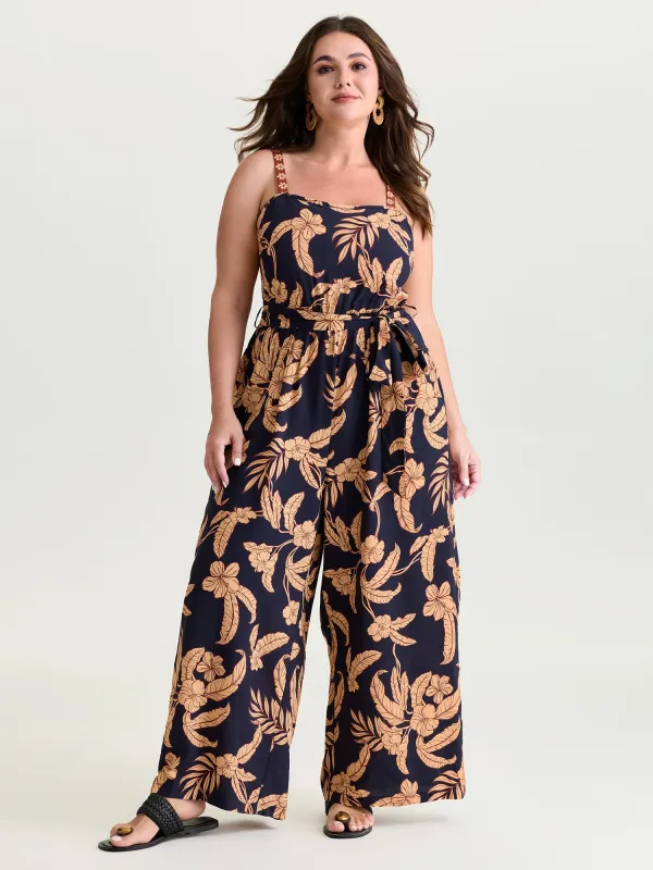 Supersoft Silhouette Flower Cami Jumpsuit made by Bloomchic