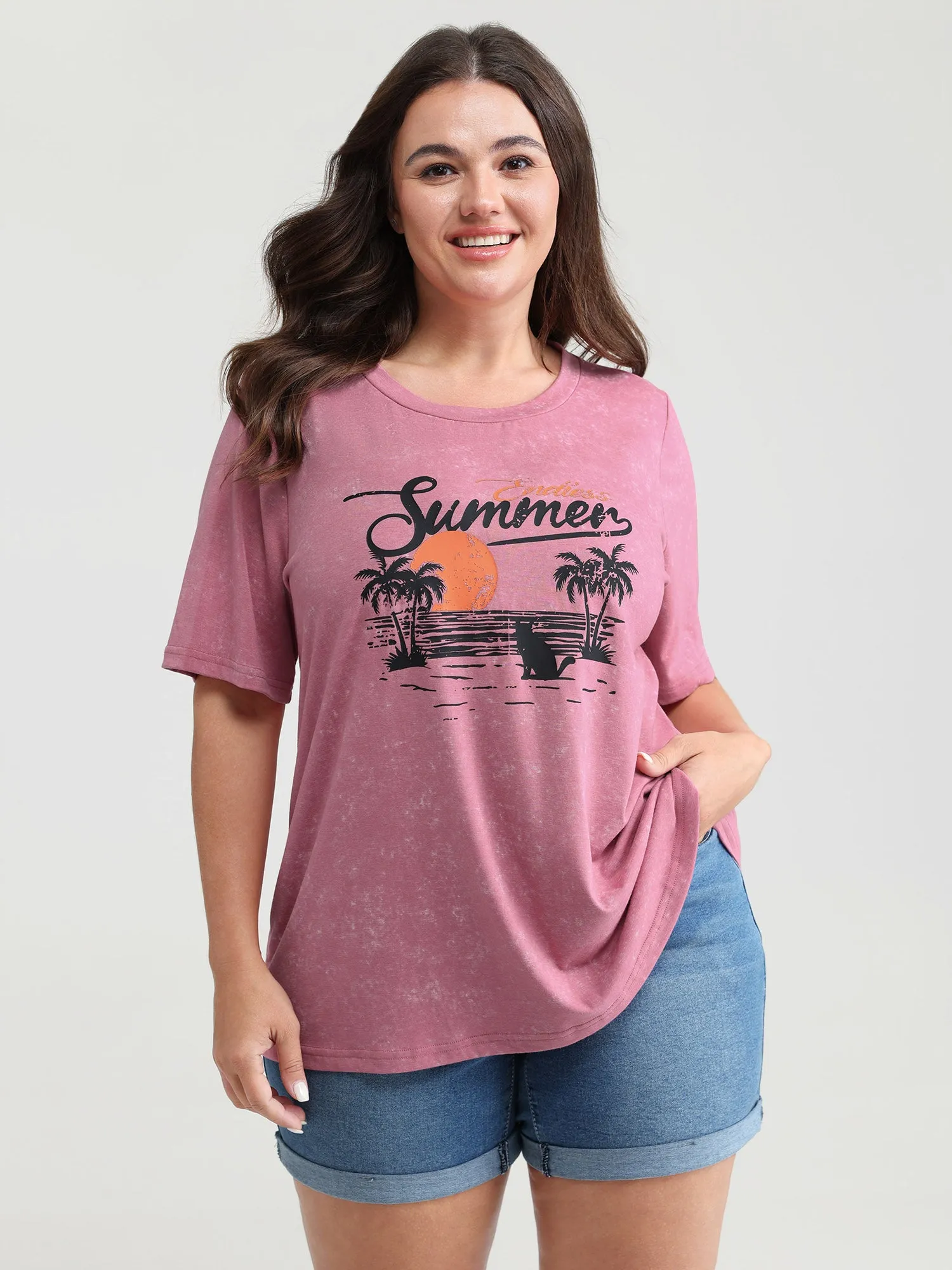 Summer-Ready Print Snowflake Effect T-Shirt sold by Bloomchic product image thumbnail 2