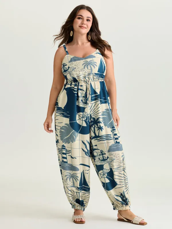 Holiday Ready Printed Cami Jumpsuit made by Bloomchic