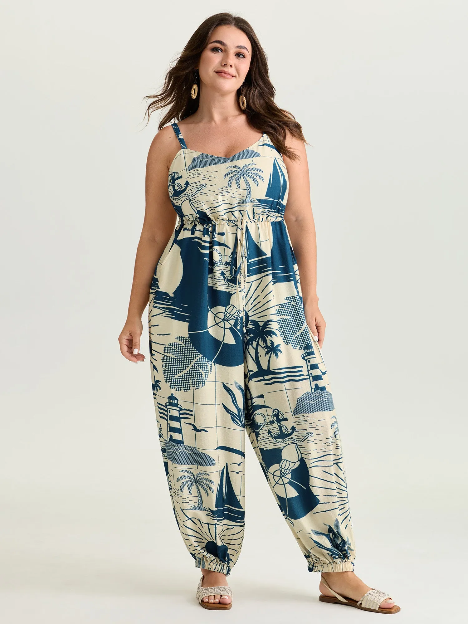 Holiday Ready Printed Cami Jumpsuit sold by Bloomchic