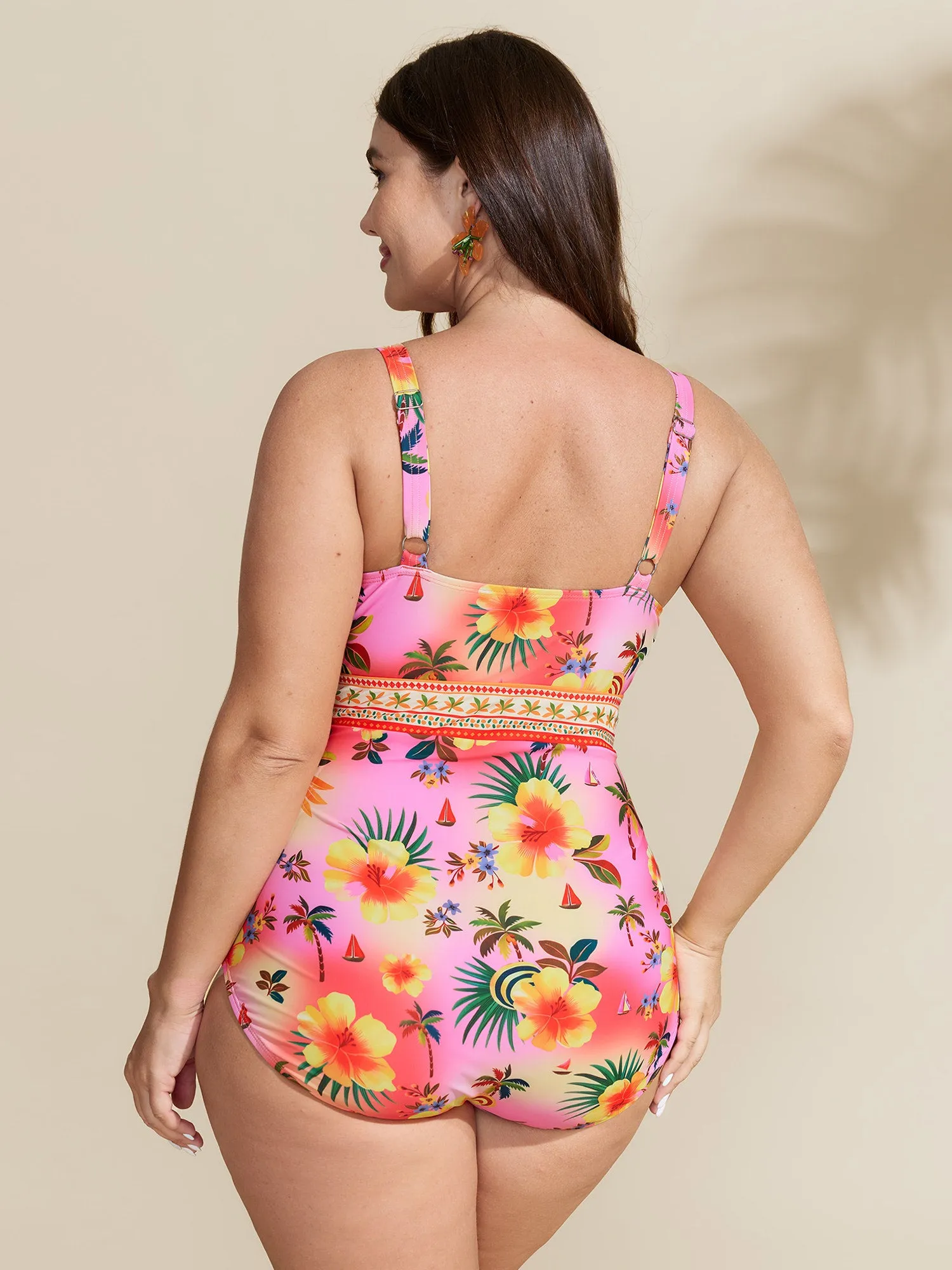 Two-Piece Mesh Floral Sarong Swimsuit sold by Bloomchic product image thumbnail 5