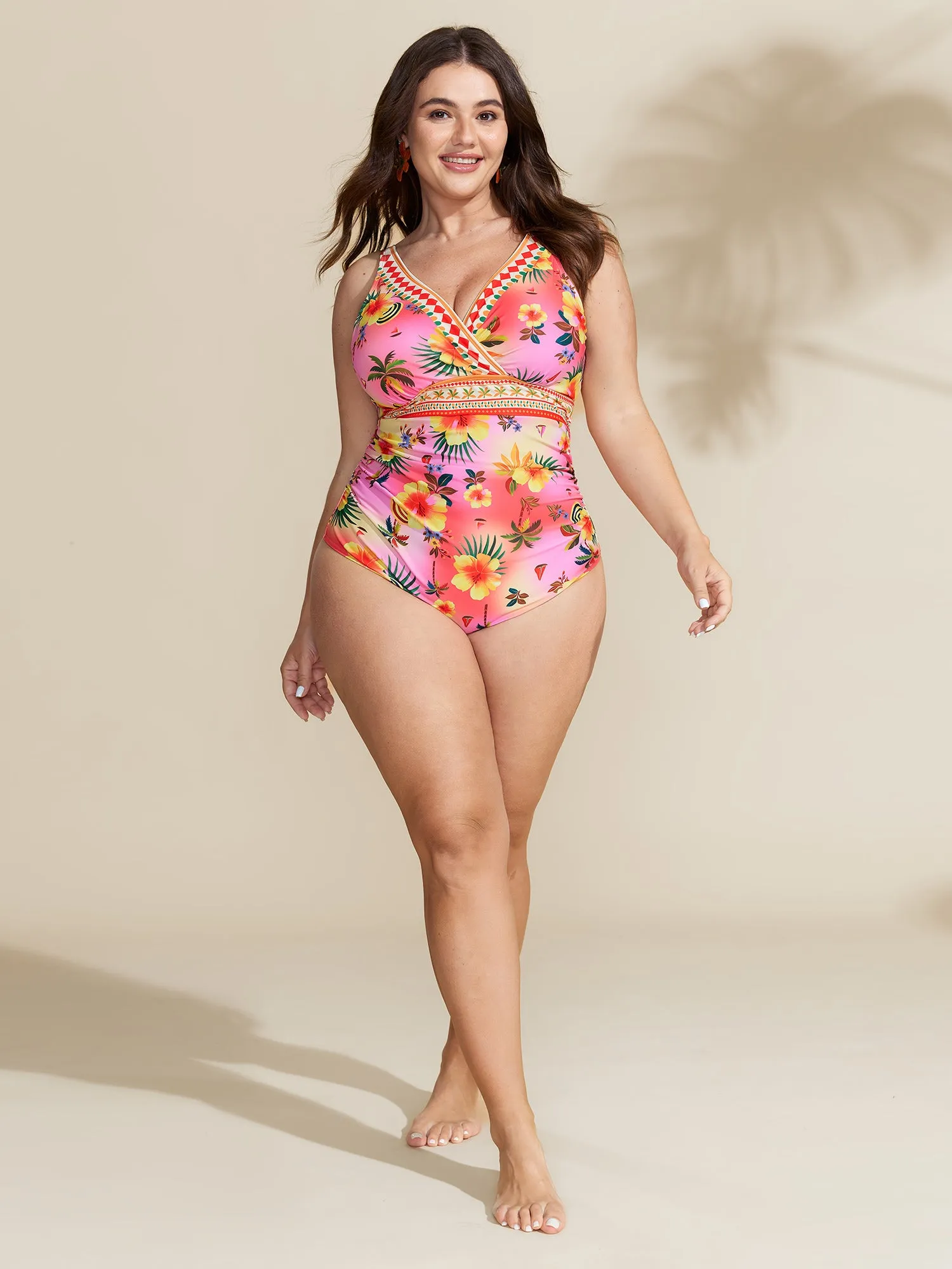Two-Piece Mesh Floral Sarong Swimsuit sold by Bloomchic product image thumbnail 3