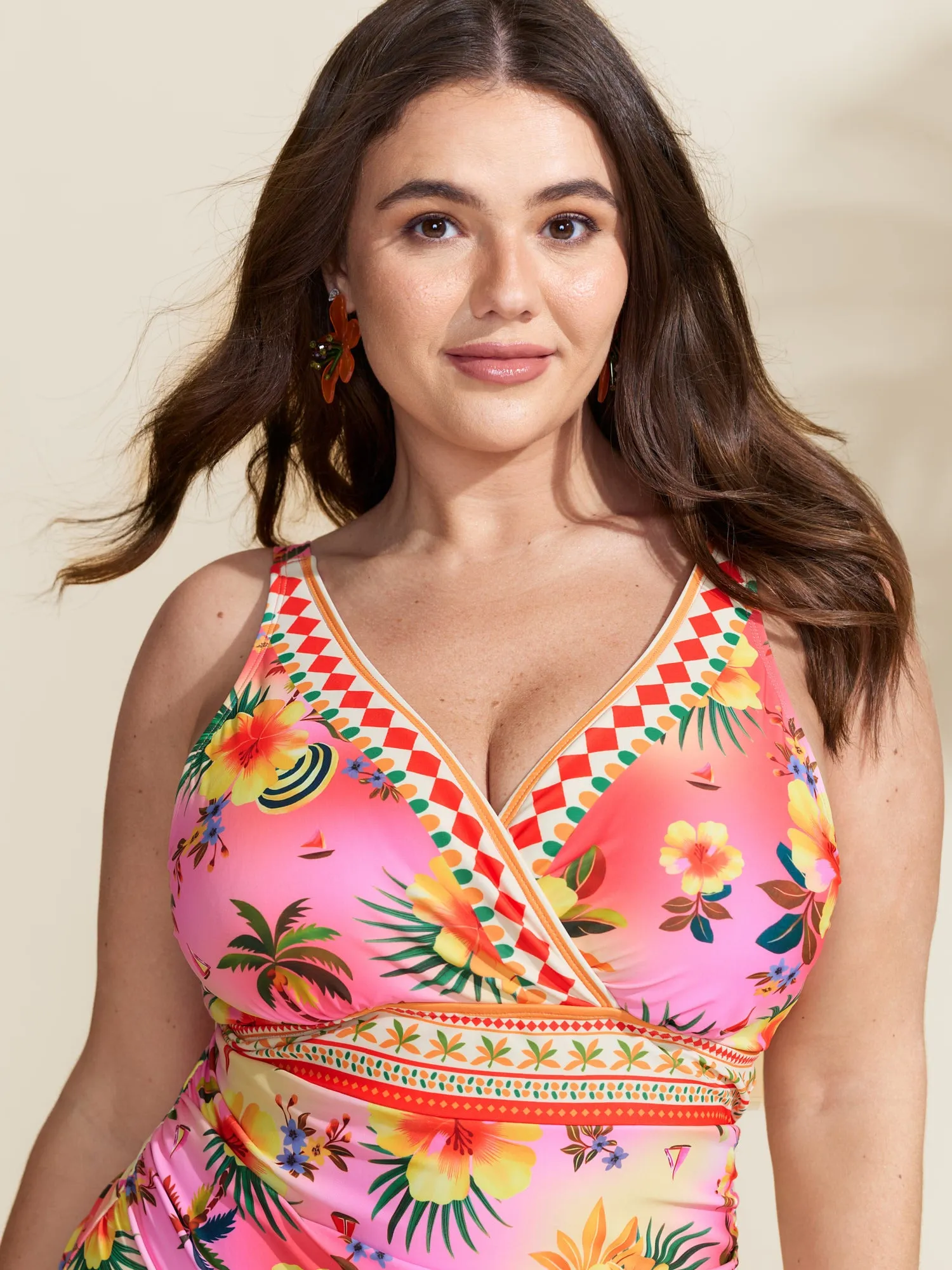 Two-Piece Mesh Floral Sarong Swimsuit sold by Bloomchic product image thumbnail 4