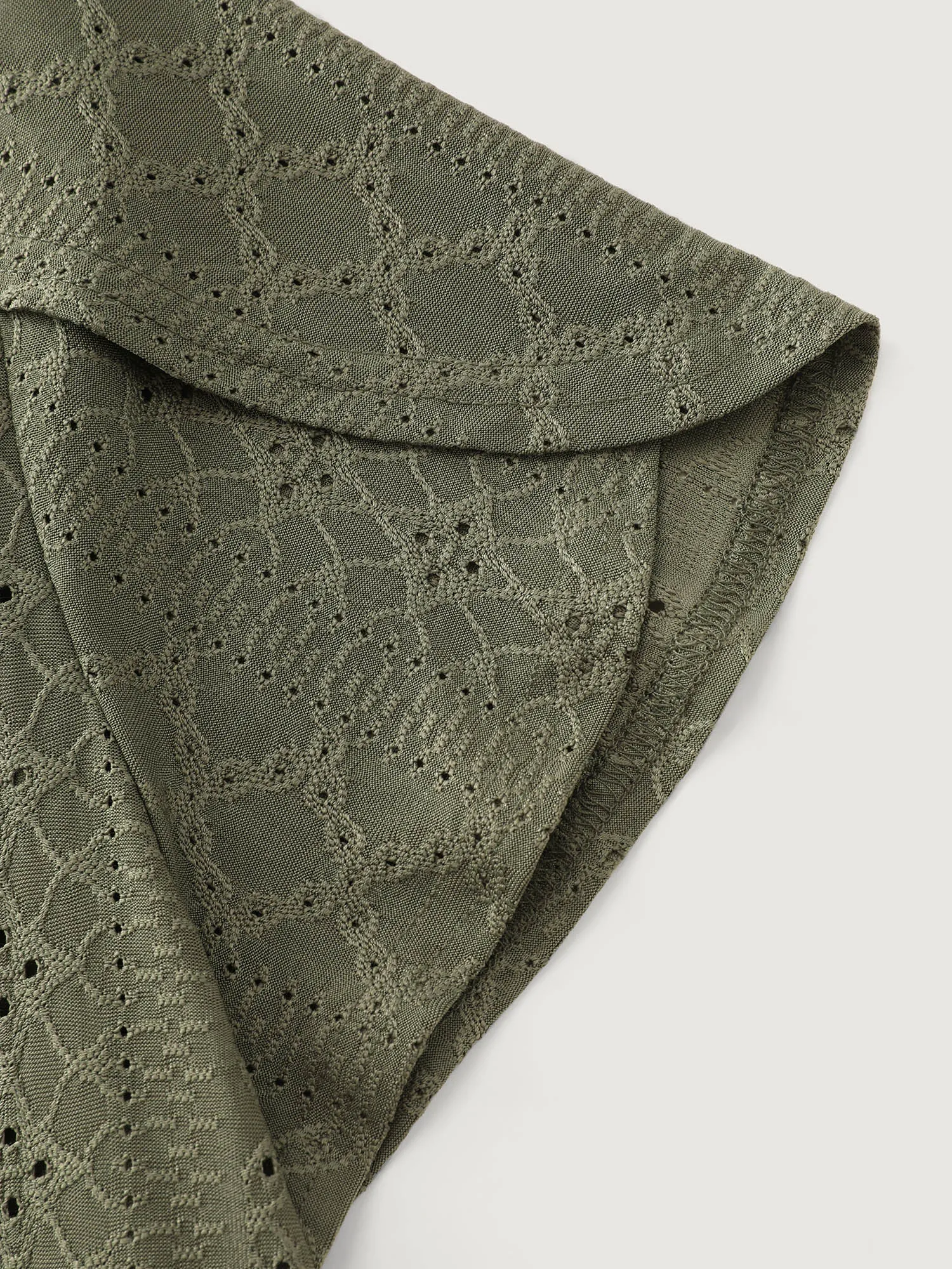 Eyelet Trim Split Neckline Knit Top sold by Bloomchic product image thumbnail 5