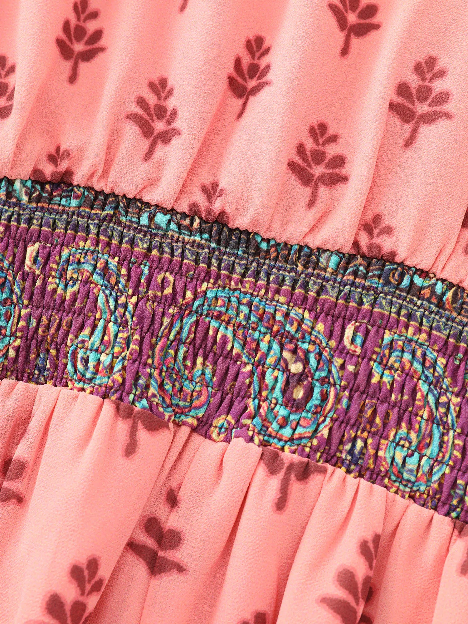 Colorful Floral Paisley Print V-Neck Maxi Dress sold by Bloomchic product image thumbnail 5