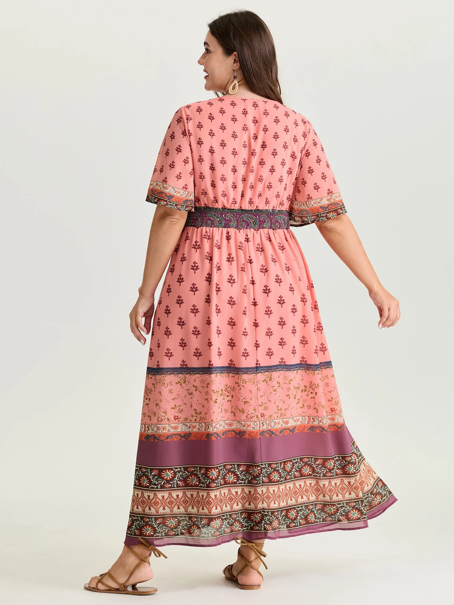 Colorful Floral Paisley Print V-Neck Maxi Dress sold by Bloomchic product image thumbnail 4