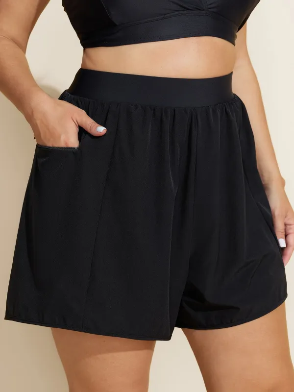 Wide Waistband Pockets Swim Bottoms made by Bloomchic