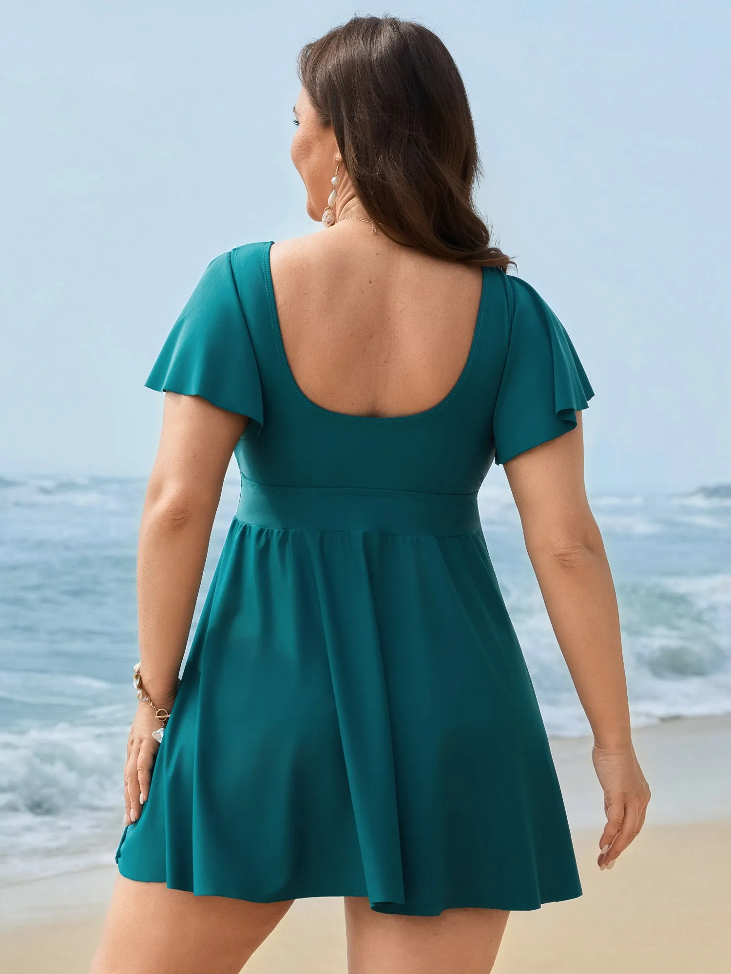 Ruched Front-Tie Flowy Swim Dress sold by Bloomchic product image thumbnail 5