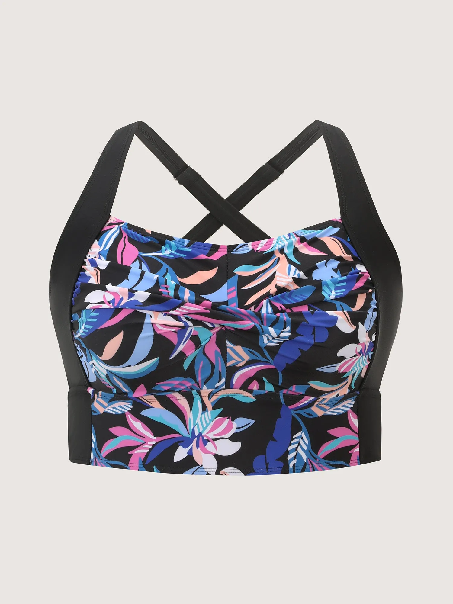 Vibrant Floral Print Twist Front Swim Top sold by Bloomchic product image thumbnail 5