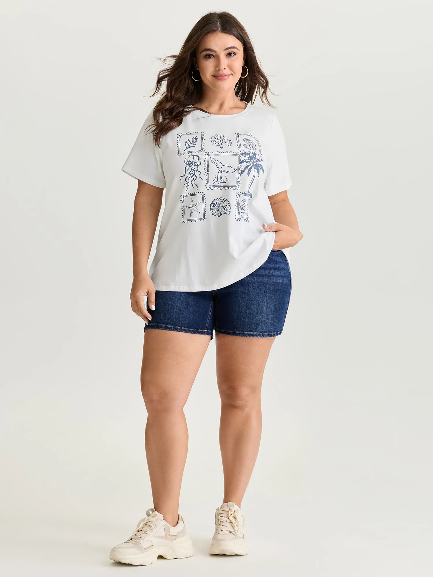 Cotton Ocean Calling Plain T-Shirt sold by Bloomchic product image thumbnail 3