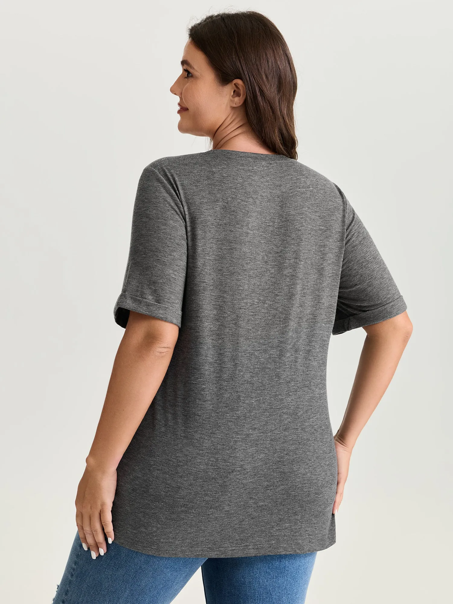 Supersoft Cute Cat Mom Round Neck T-Shirt sold by Bloomchic product image thumbnail 4